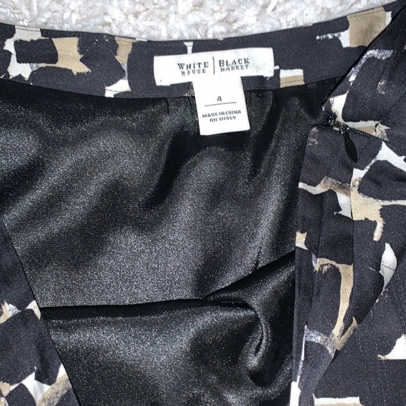 Silk Print Skirt by White House Black Market w/Side Zip Closure, sz 4 - Picture 2 of 6